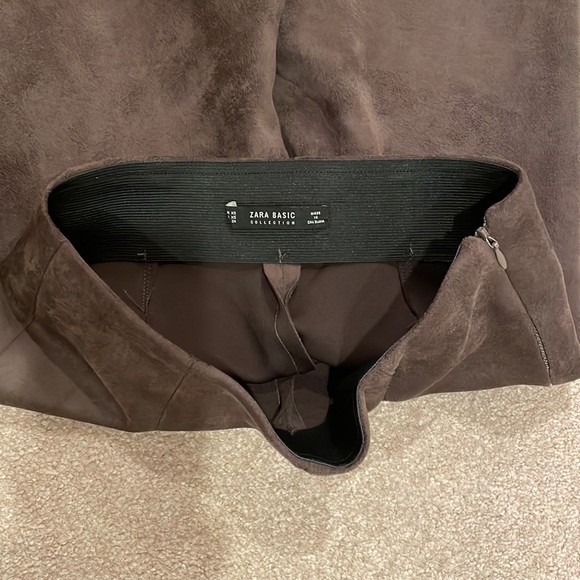Zara Brown Suede Leggings - Picture 8 of 11